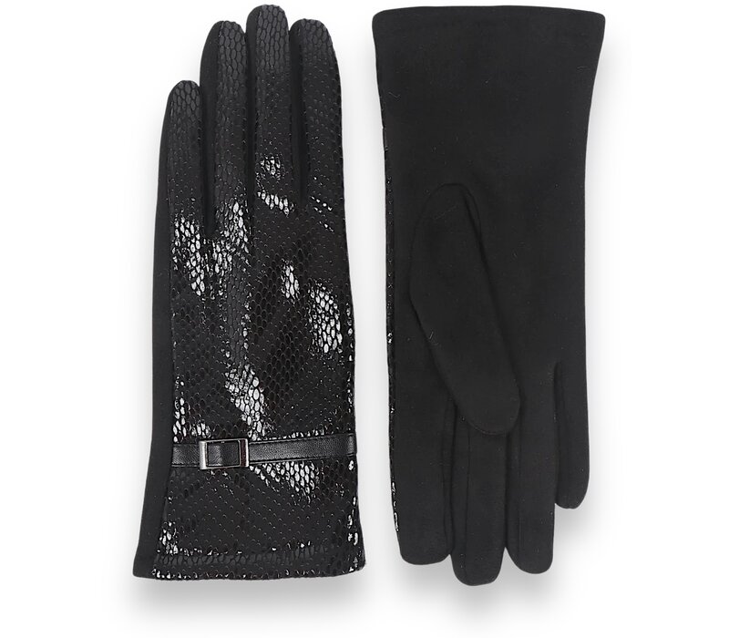 Pia Rossini VIVIENNE Black printed Gloves