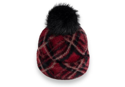 PIA ROSSINI A/W Pia Rossini RUBI Red Tartan Pom Pom Hat