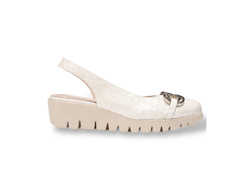 Wonders Wonders C-33331 Cream Croc Sling Backs
