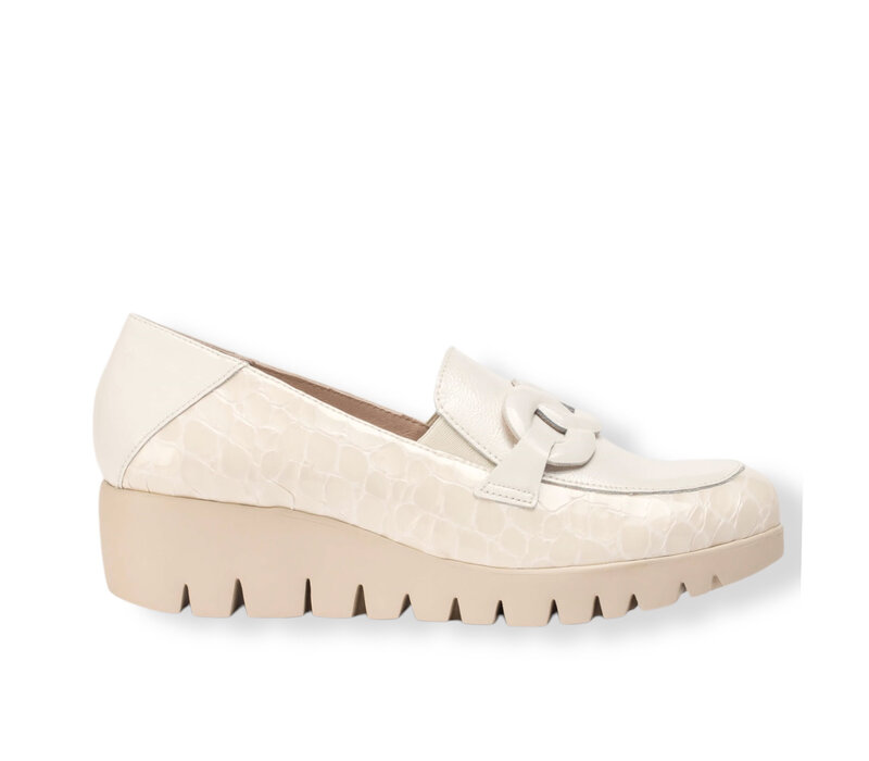 Wonders C-33330 Cream Wedge Shoes