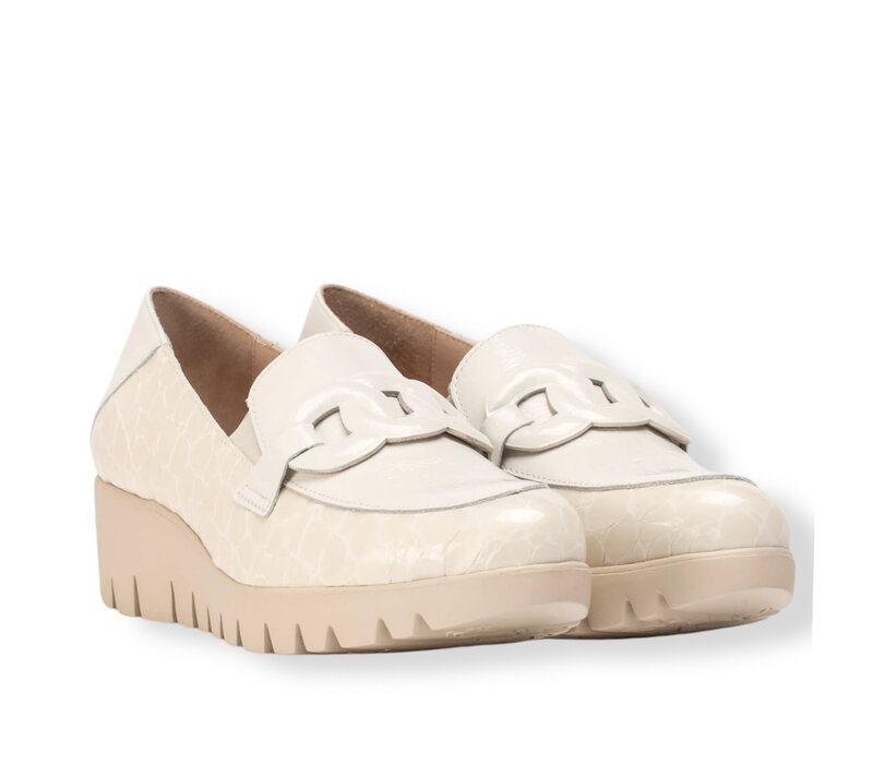 Wonders C-33330 Cream Wedge Shoes