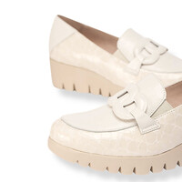 Wonders C-33330 Cream Wedge Shoes