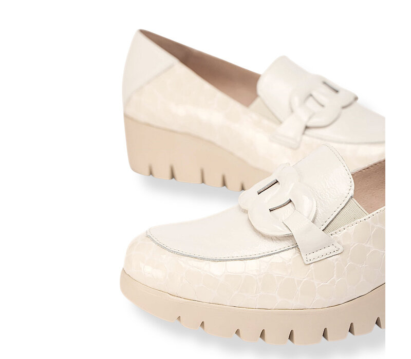 Wonders C-33330 Cream Wedge Shoes