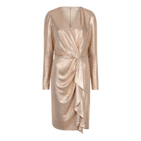 EsQualo 05008 Pale Gold V-neck Dress