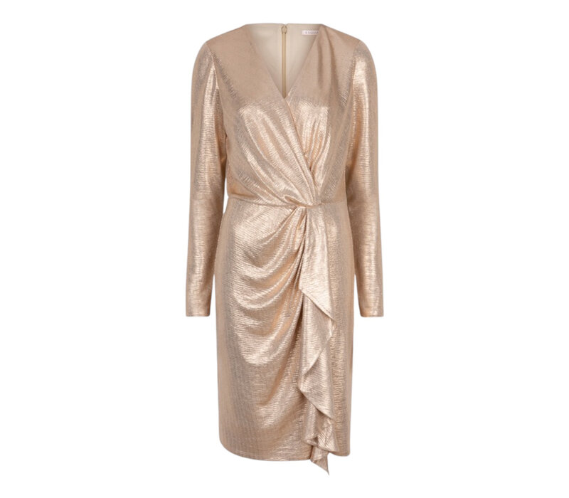 EsQualo 05008 Pale Gold V-neck Dress
