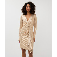 EsQualo 05008 Pale Gold V-neck Dress