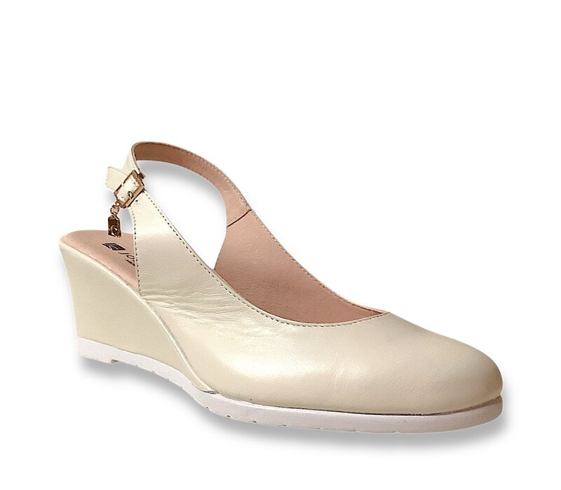 Jose Saenz 5001-L Cream Sling back wedge