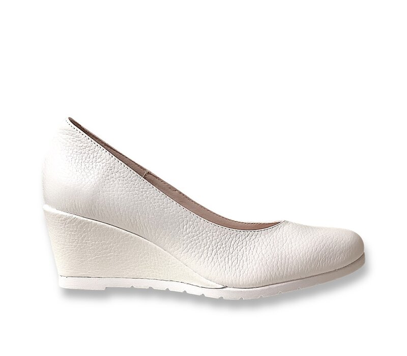 Jose Saenz 5000-BG White Leather Wedge