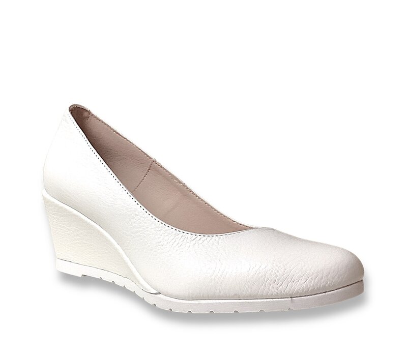 Jose Saenz 5000-BG White Leather Wedge