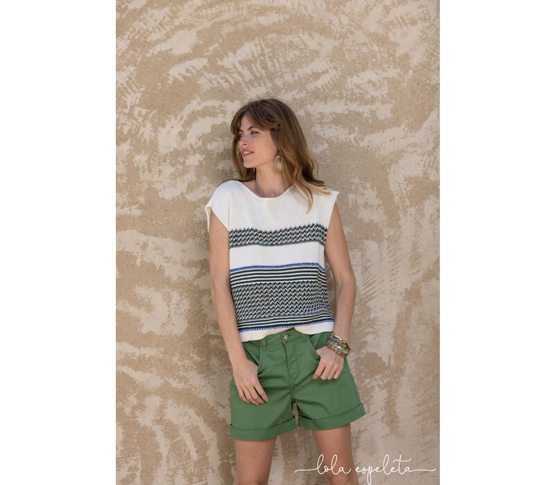 Lola Espeleta TP641 Cream multi Knit Vest