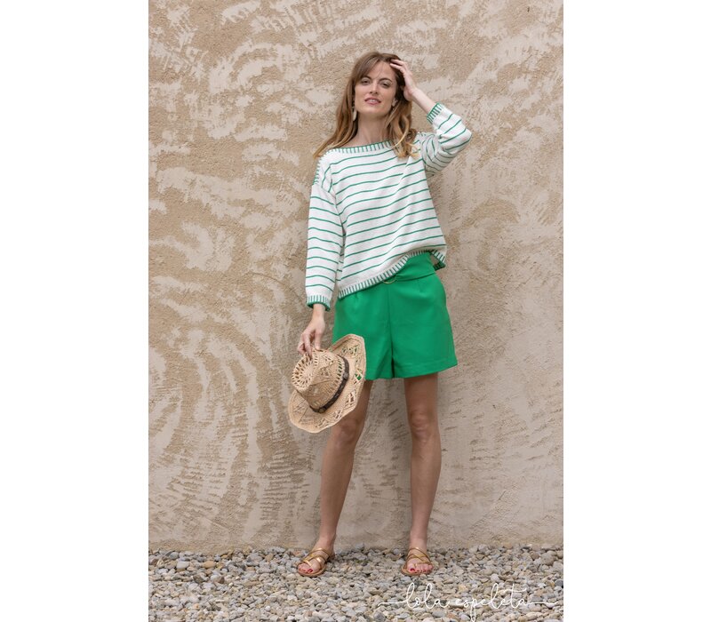 Lola Espeleta PU632 Green Stripe Sweater