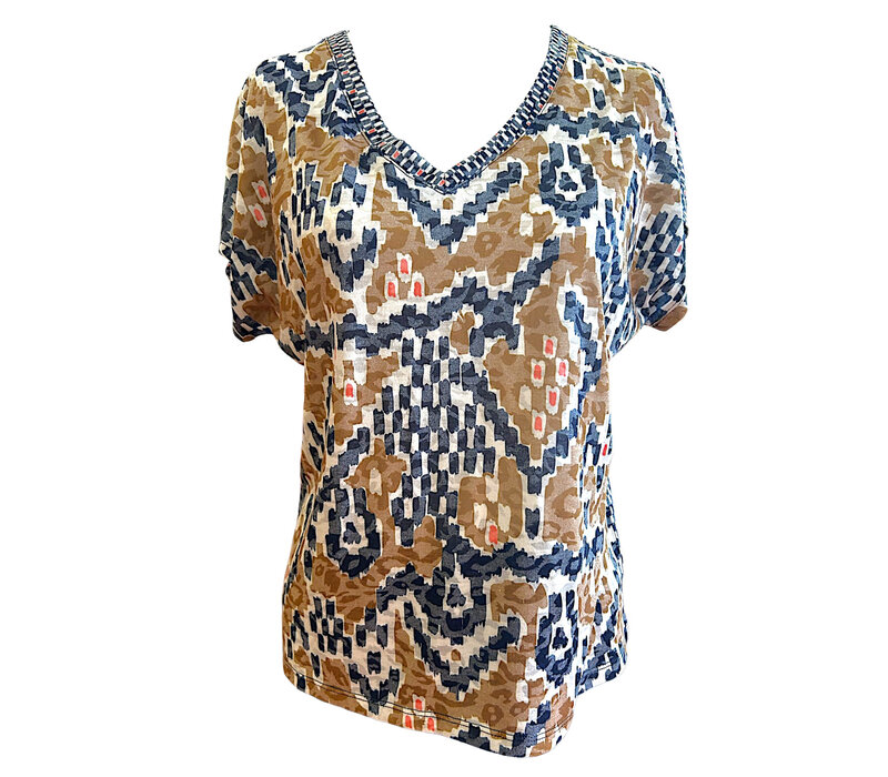 Lola Espeleta TS324 Navy multi Tee Shirt