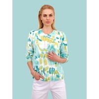 Micha 178 107 Aqua Print fine knit Top
