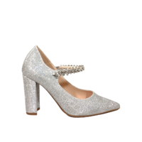 Marian  3613 Silver Glitter Block Heel