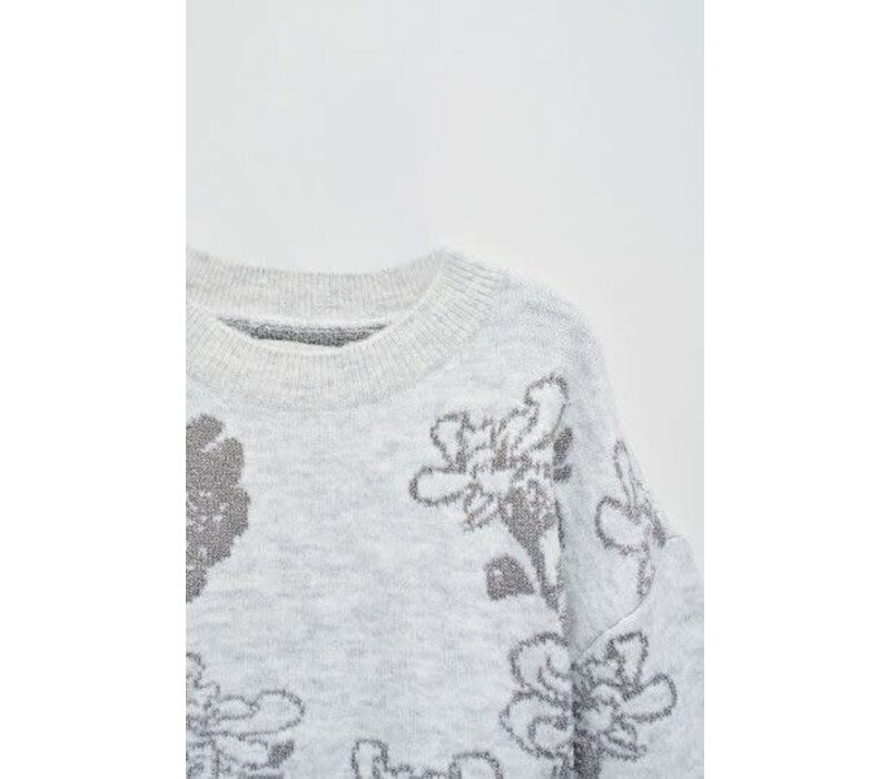 Salsa Grey knitted Jacquard Sweater