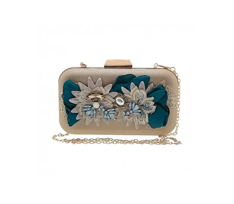 Flormoda 24284 IVANA Teal Jewel Clutch