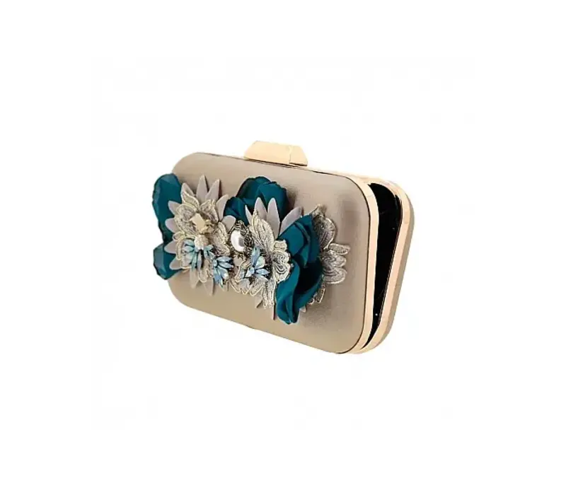 Flormoda 24284 IVANA Teal Jewel Clutch