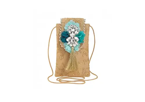 Flormoda Floramoda Teal/Gold Smartphone Party Bag