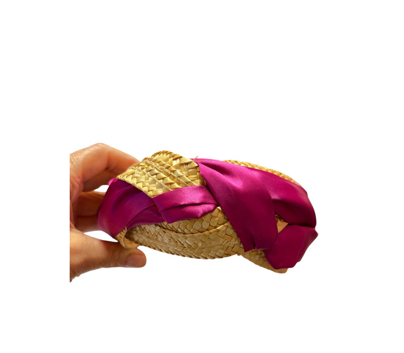 Flormoda Fuchsia Raffia Headband