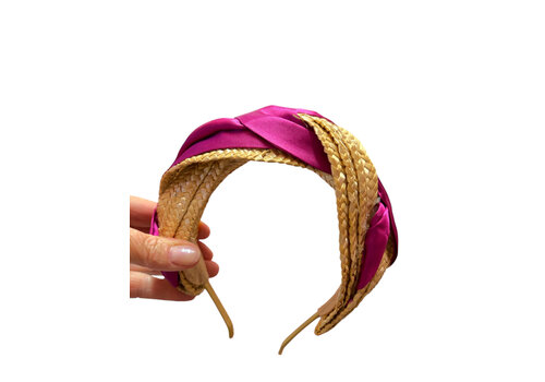 Flormoda Flormoda Fuchsia Raffia Headband
