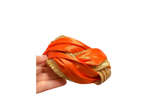 Flormoda Flormoda Orange Raffia Headband