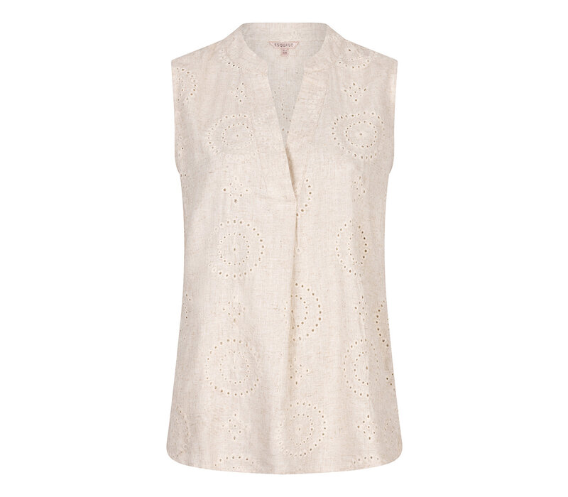 Esqualo 09201 Embroidery Linen Blouse