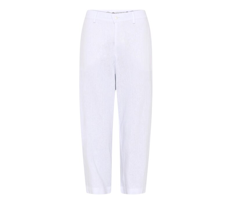 Micha 119 820 White Linen cropped Pants