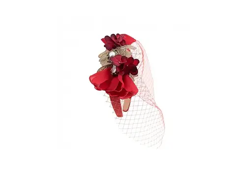 Flormoda Flormoda 24353 Red Headband with Netting