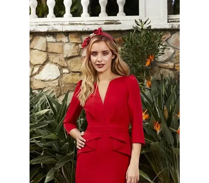 Flormoda 24353 Red Headband with Netting