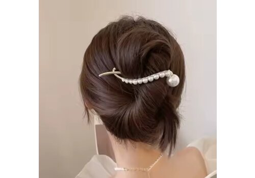 Footprints GF0006 Pearl and  Gold Hair Grip