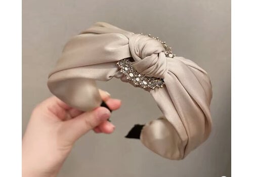 Footprints GF0008 Taupe Satin Knot Headband