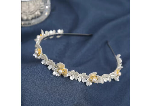 Footprints GF0011 Pearl/Gold Daisy Hairband