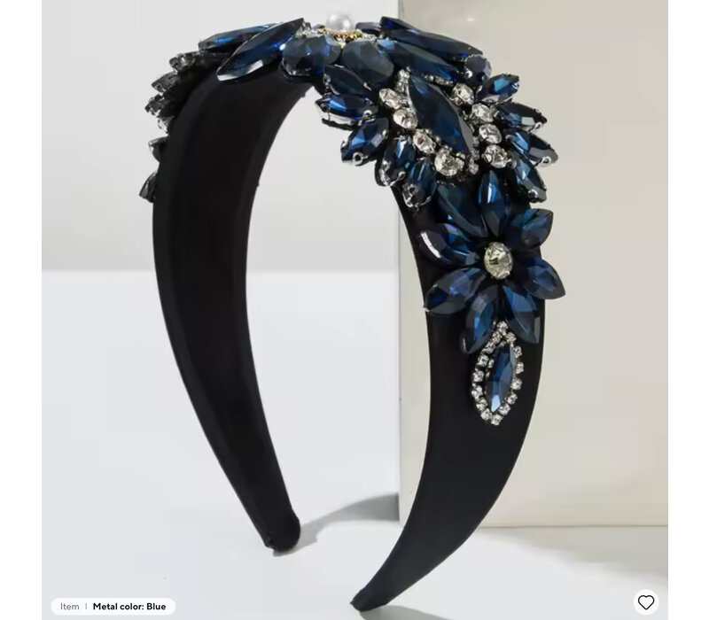 GF0015 Navy Jewelled/Crystal Headband