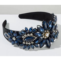 GF0015 Navy Jewelled/Crystal Headband