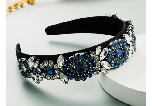 Footprints GF0016 Navy Crystal & Jewel Headband