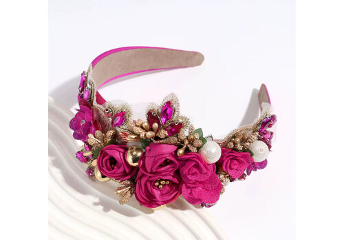 Footprints GF0018 Fuchsia Pink Ornate Headband