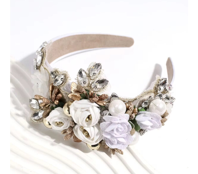 GF0018 White Ornate Headband