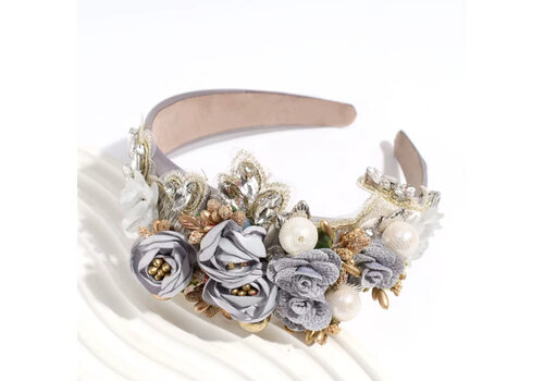 Footprints GF0018 Light Grey Ornate Headband