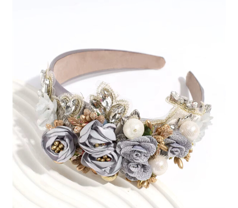 GF0018 Light Grey Ornate Headband