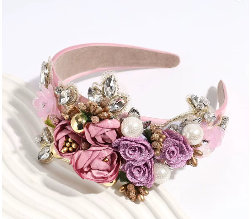 GF0018 Baby Pink Ornate Headband