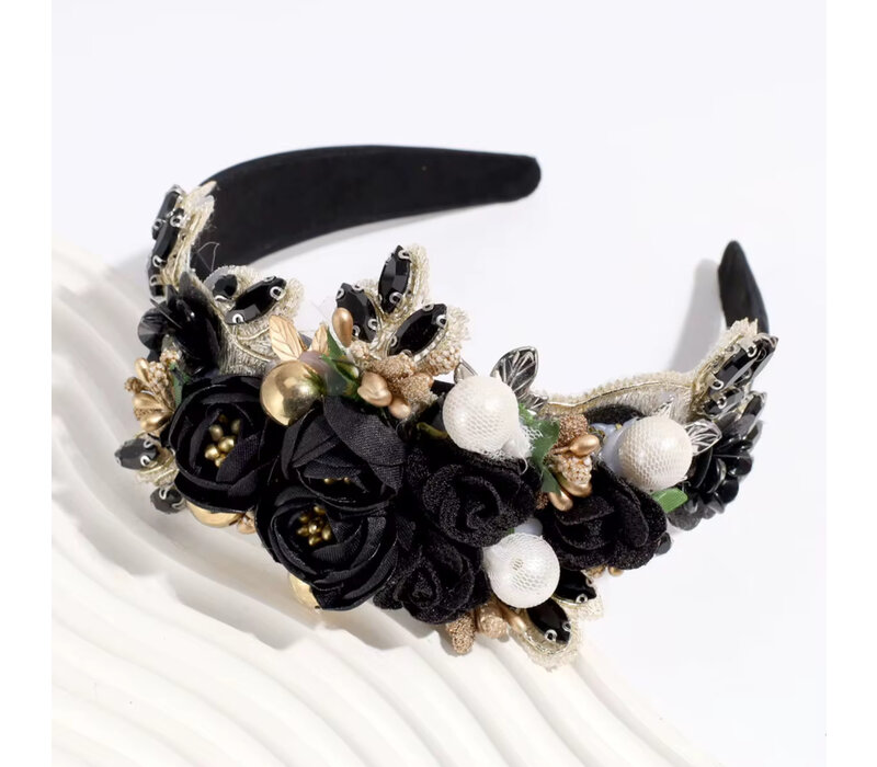 GF0018 Black Ornate Headband