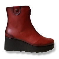 Jose Saenz 6426-CT Red Zip up Wedge Boot