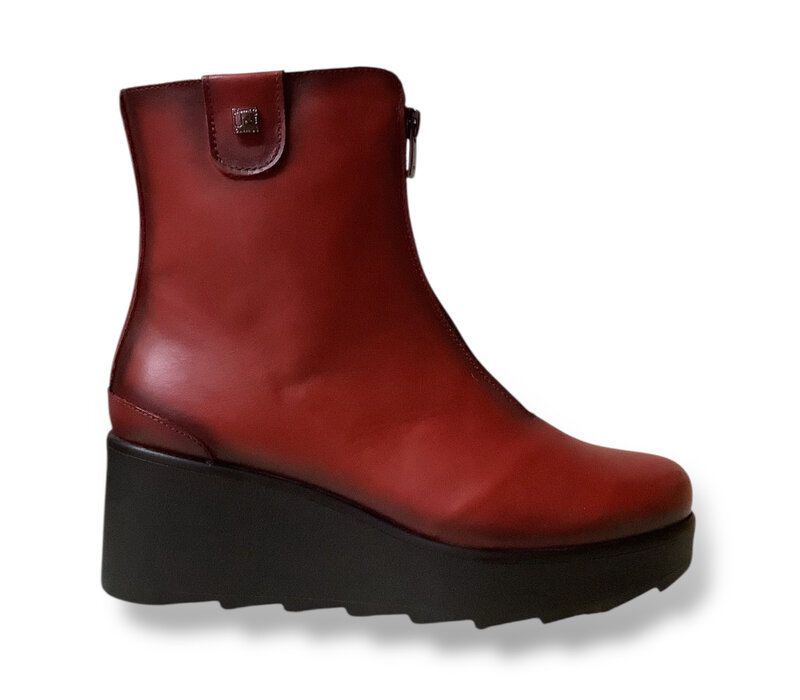 Jose Saenz 6426-CT Red Zip up Wedge Boot