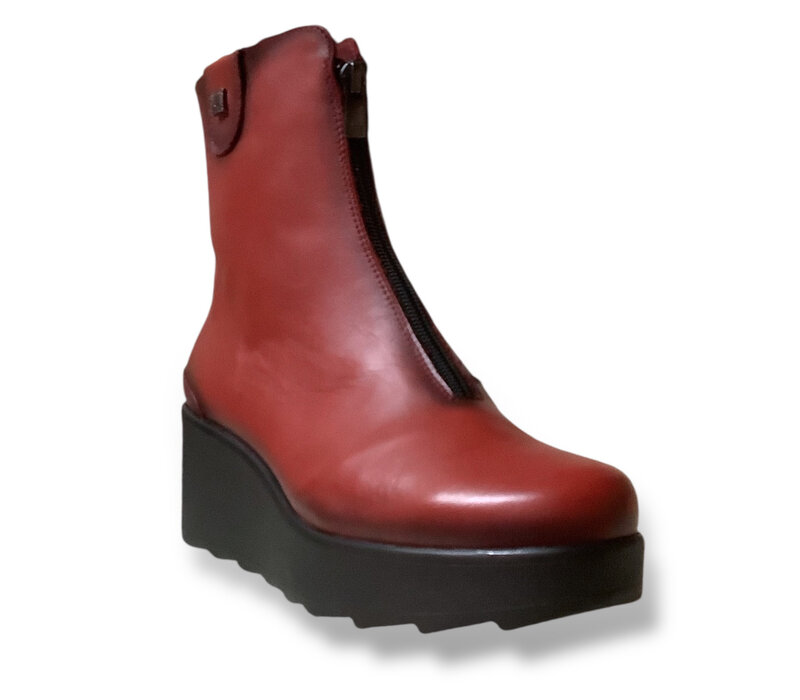 Jose Saenz 6426-CT Red Zip up Wedge Boot