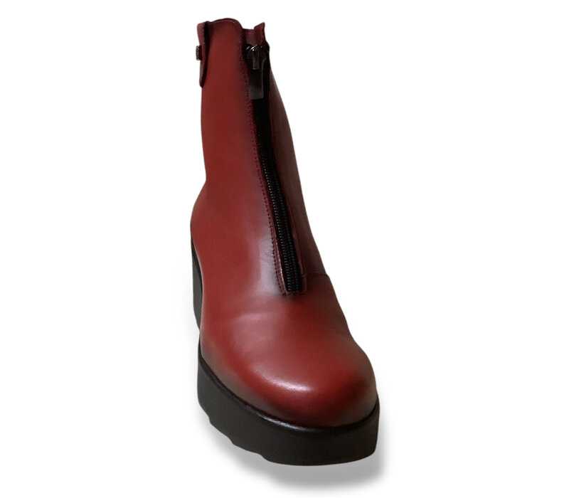 Jose Saenz 6426-CT Red Zip up Wedge Boot