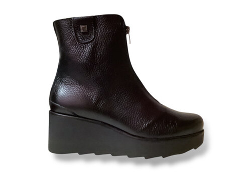 Jose Saenz Jose Saenz 6426-BG Black Zip up Wedge Boot