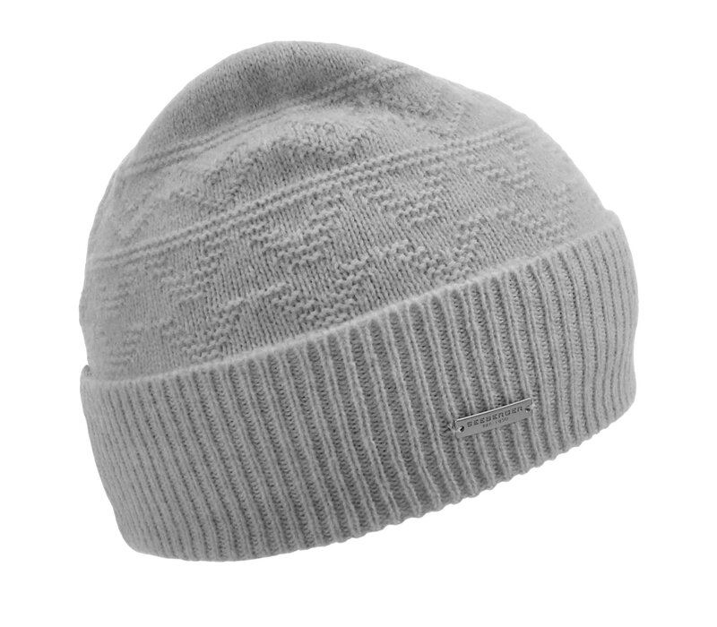 Seeberger 019697 Smoke Grey Knit Beanie