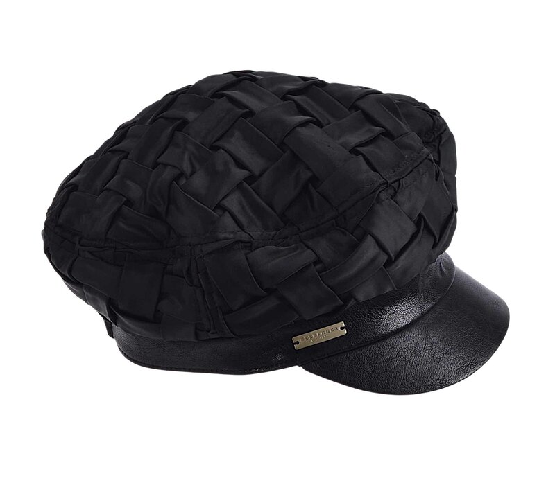 Seeberger 019774 Black Satin Peaked Hat