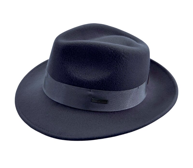 Seeberger 070427 Navy Felt Bogart Hat