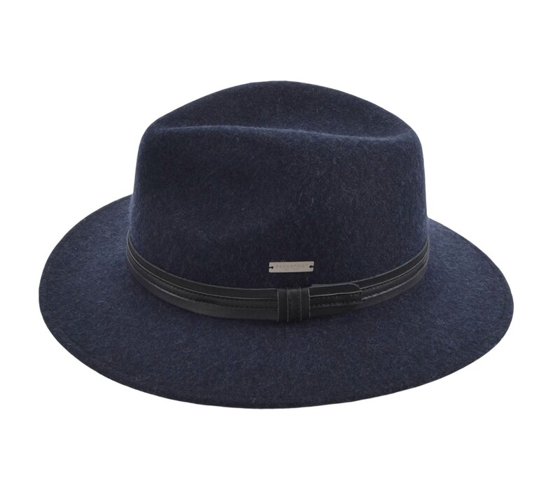 Seeberger 070425 Navy Woolfelt Fedora